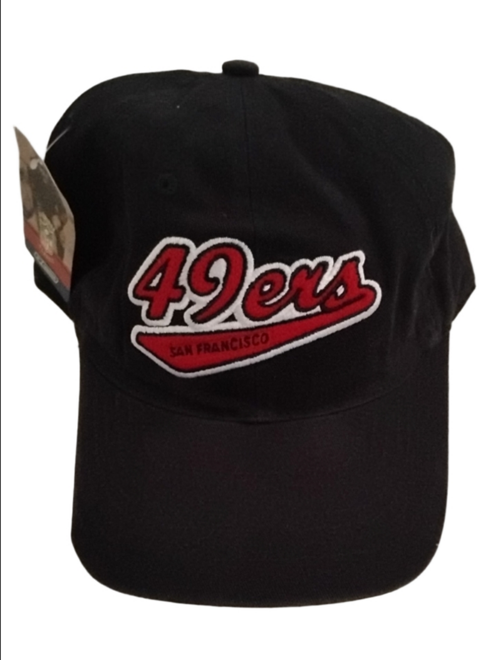 San Francisco 49ers Black Baseball Cap with Red Script